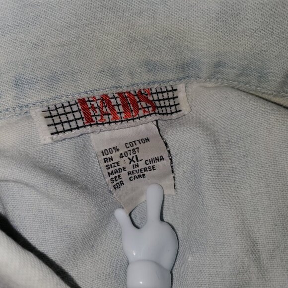 VTG Fads Button Shirt Dress Jeans Light-Wash Blue Maxi Cottage Prairie Modest - Picture 6 of 6